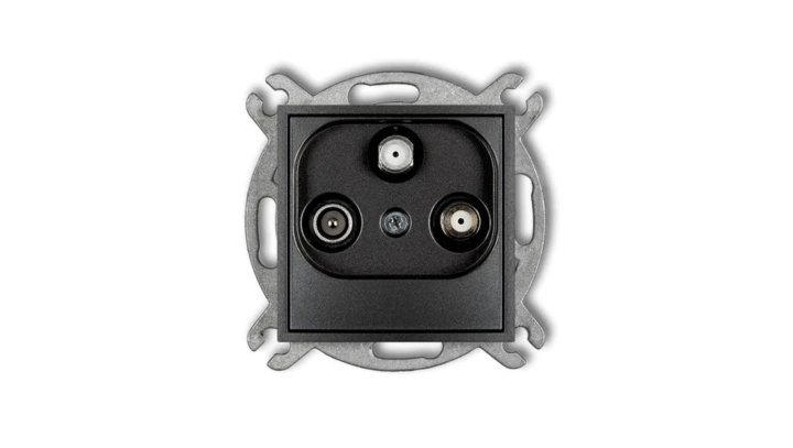 ICON Mechanizm gniazda abonenckiego 2 wyjścia SAT + TV grafitowy 11IGSN