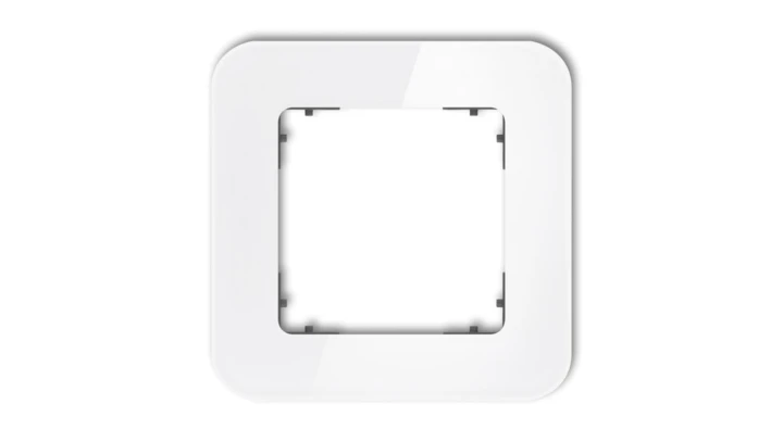 ICON Ramka uniwersalna pojedyncza zaokrąglona - efekt szkła (ramka: biała spód: grafitowy mat 0-28-IRSZ-1