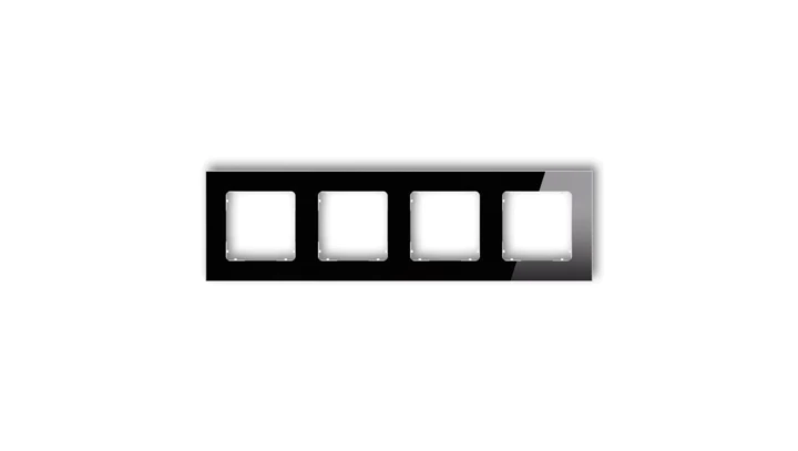 ICON Ramka uniwersalna poczwórna kwadratowa - efekt szkła (ramka: czarna spód: biały) 12-0-IRSK-4