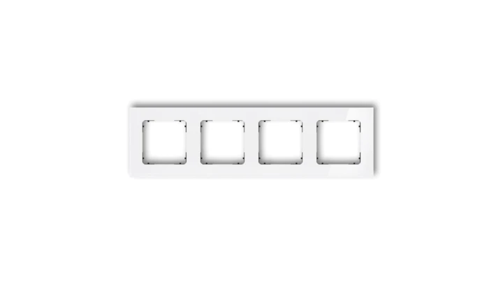 ICON Ramka uniwersalna poczwórna kwadratowa - efekt szkła (ramka: biała spód: czarny) 0-12-IRSK-4