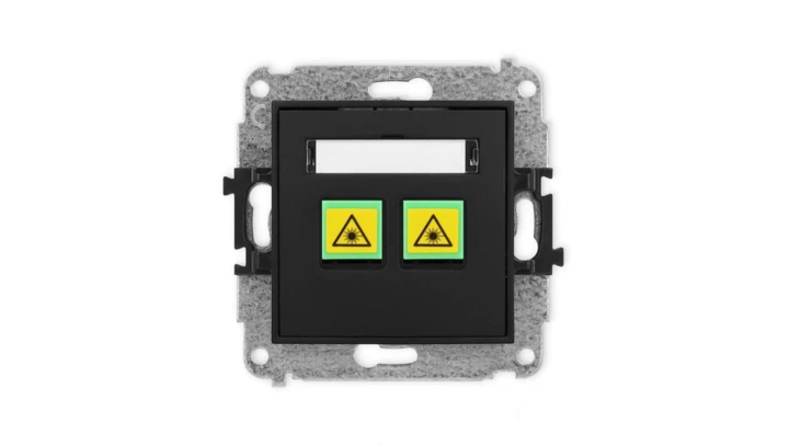 ICON Mechanizm gniazda światłowodowego/optycznego podwójnego czarny mat 12IGOP-2
