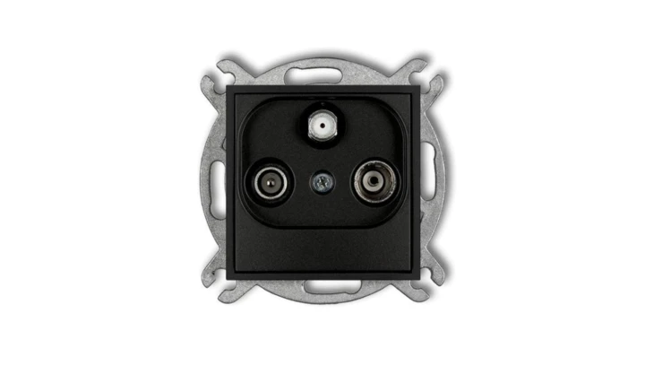 ICON Mechanizm gniazda abonenckiego RTV-SAT końcowego 1,5dB czarny mat 12IGS