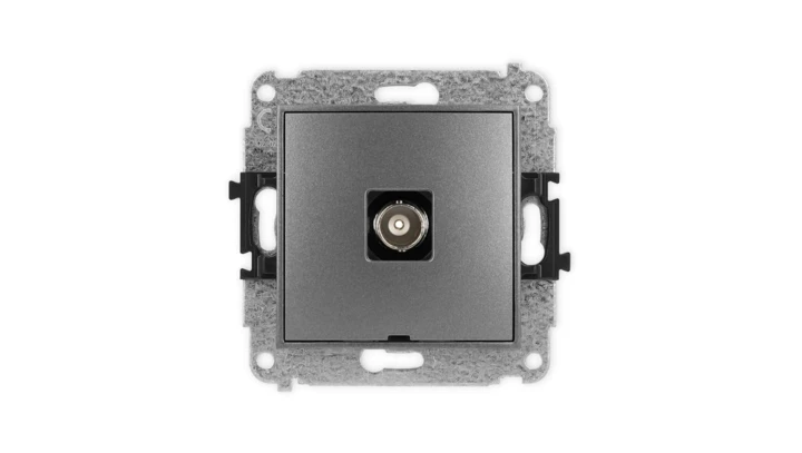 ICON Mechanizm gniazda pojedynczego BNC, bez pola opisowego grafitowy 11IGBNCBO-1