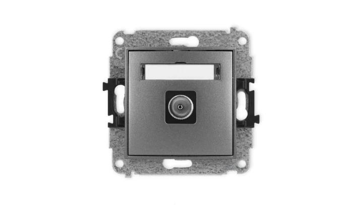 ICON Mechanizm gniazda antenowego pojedynczego TV grafitowy 11IGTV-1