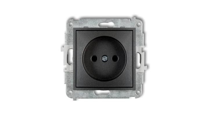 ICON Mechanizm gniazda pojedynczego bez uziemienia 2P (przesłony torów prądowych) grafitowy 11IGP-1p