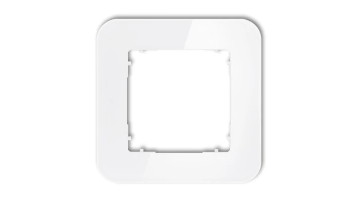 ICON Ramka uniwersalna pojedyncza zaokrąglona - efekt szkła (ramka: biała spód: biały) 0-0-IRSZ-1