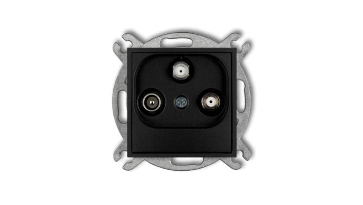 ICON Mechanizm gniazda abonenckiego 2 wyjścia SAT + TV czarny mat 12IGSN