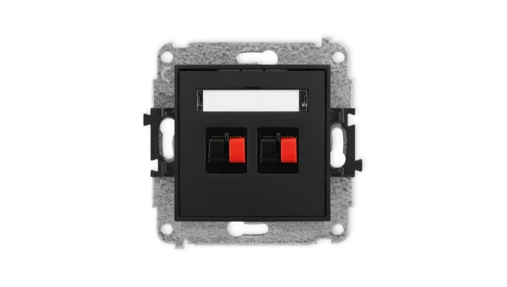 ICON Mechanizm gniazda głośnikowego podwójnego czarny mat 12IGG-2