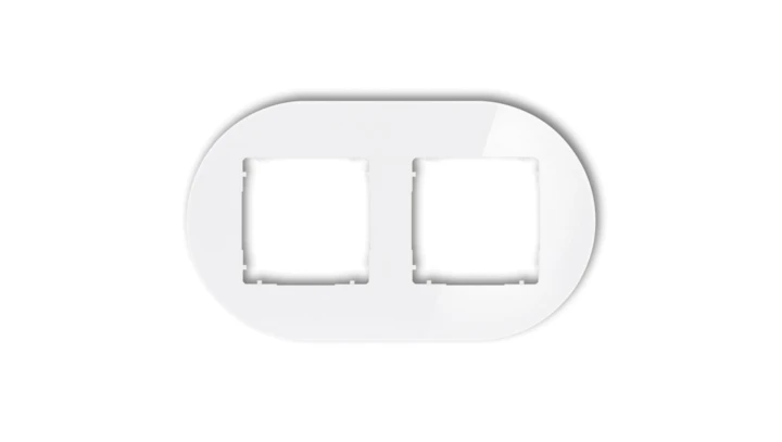 ICON Ramka uniwersalna podwójna okrągła - efekt szkła (ramka: biała spód: biały) 0-0-IRSO-2