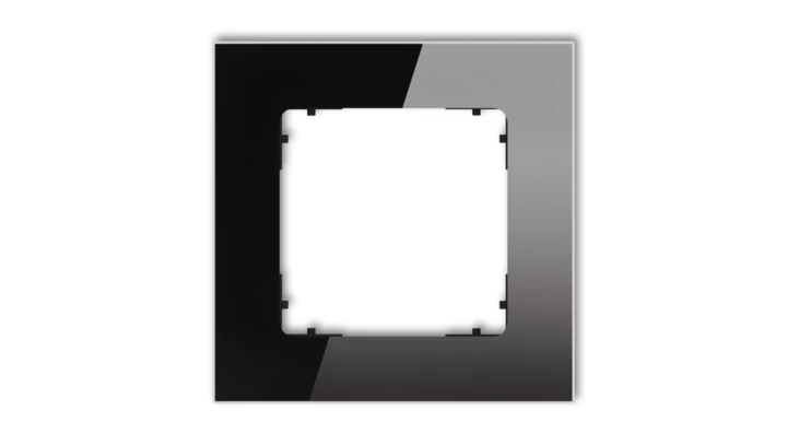 ICON Ramka uniwersalna pojedyncza kwadratowa - efekt szkła (ramka: czarna spód: czarny) 12-12-IRSK-1