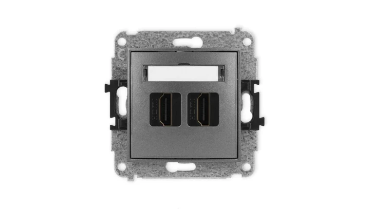 ICON Mechanizm gniazda podwójnego HDMI 2.0 grafitowy 11IHDMI-4