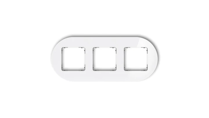 ICON Ramka uniwersalna potrójna okrągła - efekt szkła (ramka: biała spód: grafitowy mat) 0-28-IRSO-3