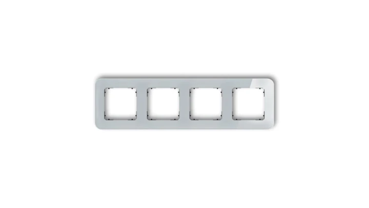 ICON Ramka uniwersalna poczwórna zaokrąglona - efekt szkła (ramka: szara spód: czarny) 15-12-IRSZ-4