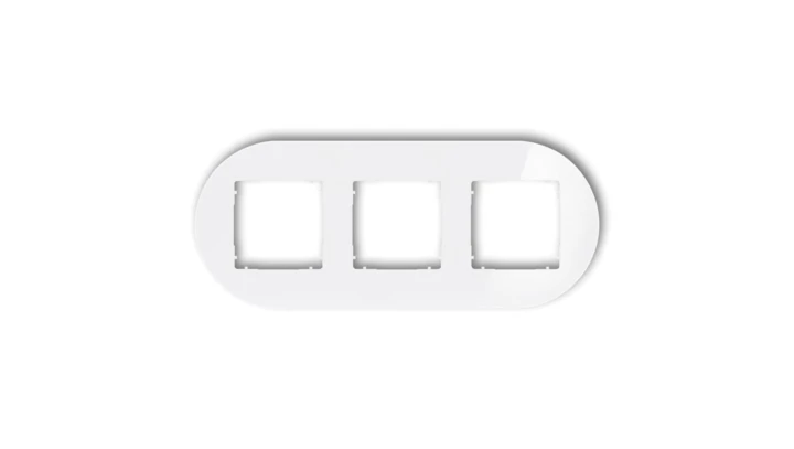 ICON Ramka uniwersalna potrójna okrągła - efekt szkła (ramka: biała spód: biały) 0-0-IRSO-3