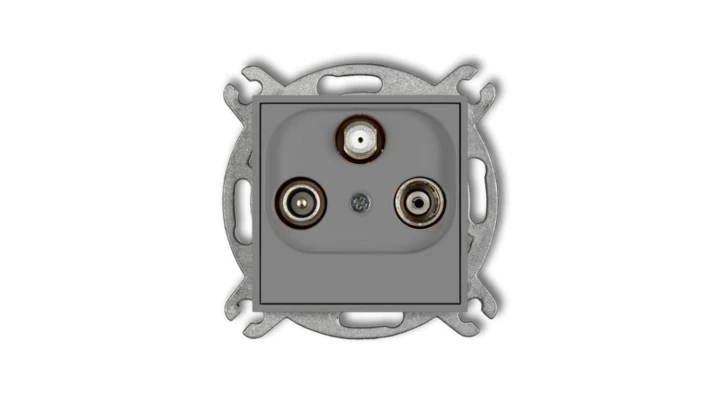 ICON Mechanizm gniazda abonenckiego RTV-SAT końcowego multimedialnego (Internet) szary mat 27IGM