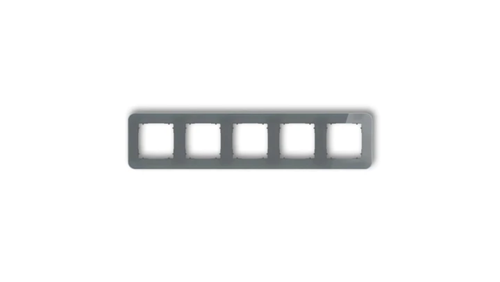 ICON Ramka uniwersalna pięciokrotna zaokrąglona - efekt szkła (ramka: grafitowa spód: grafitowy mat) 28-28-IRSZ-5