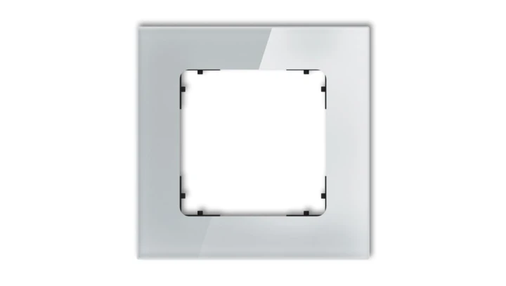 ICON Ramka uniwersalna pojedyncza kwadratowa - efekt szkła (ramka: szara spód: czarny) 15-12-IRSK-1
