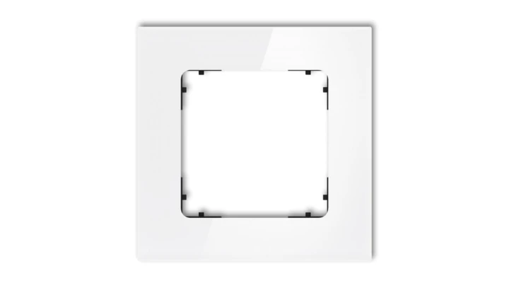 ICON Ramka uniwersalna pojedyncza kwadratowa - efekt szkła (ramka: biała spód: czarny) 0-12-IRSK-1