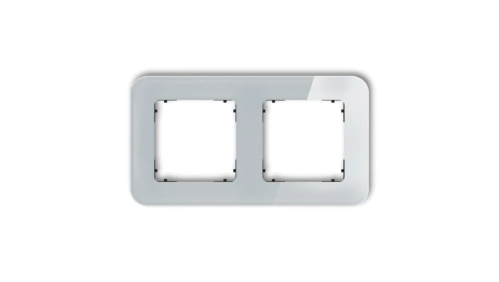 ICON Ramka uniwersalna podwójna zaokrąglona - efekt szkła (ramka: szara spód: czarny) 15-12-IRSZ-2