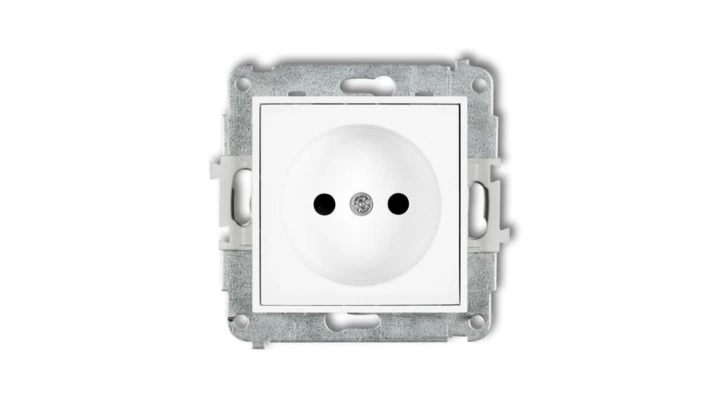 ICON Mechanizm gniazda pojedynczego bez uziemienia 2P (przesłony torów prądowych) biały mat 25IGP-1p