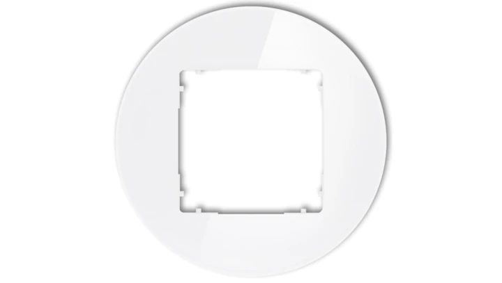 ICON Ramka uniwersalna pojedyncza okrągła - efekt szkła (ramka: biała spód: biały) 0-0-IRSO-1