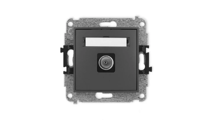 ICON Mechanizm gniazda antenowego pojedynczego TV grafitowy mat 28IGTV-1