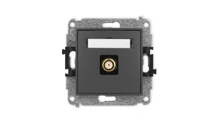ICON Mechanizm gniazda antenowego pojedynczego typu F (SAT) pozłacany grafitowy mat 28IGF-1.1