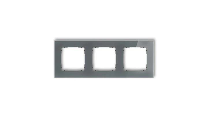 ICON Ramka uniwersalna potrójna kwadratowa - efekt szkła (ramka: grafitowa spód: grafitowy mat) 28-28-IRSK-3