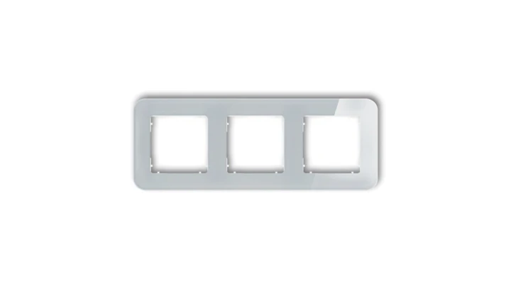 ICON Ramka uniwersalna potrójna zaokrąglona - efekt szkła (ramka: szara spód: biały) 15-0-IRSZ-3