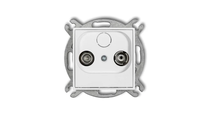 ICON Mechanizm gniazda abonenckiego RTV końcowego 2dB biały mat 25IG2K