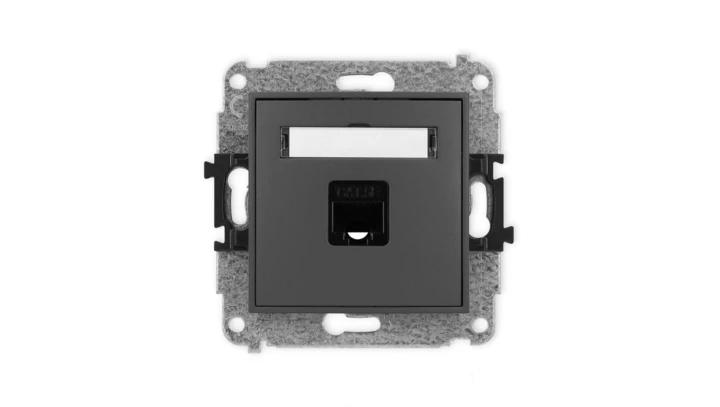 ICON Mechanizm gniazda komputerowego pojedynczego 1xRJ45, kat. 5e, 8-stykowy grafitowy mat 28IGK-1