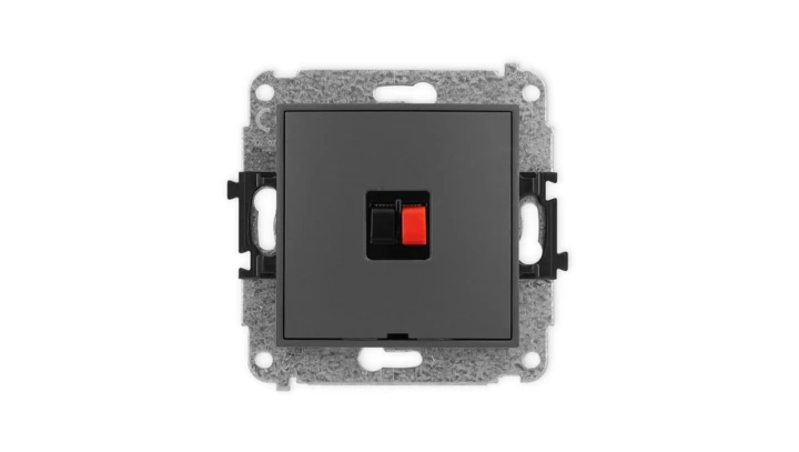 ICON Mechanizm gniazda głośnikowego pojedynczego, bez pola opisowego grafitowy mat 28IGGBO-1