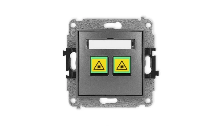 ICON Mechanizm gniazda światłowodowego/optycznego podwójnego grafitowy 11IGOP-2