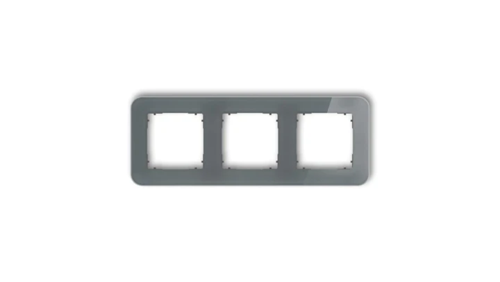 ICON Ramka uniwersalna potrójna zaokrąglona - efekt szkła (ramka: grafitowa spód: grafitowy mat) 28-28-IRSZ-3