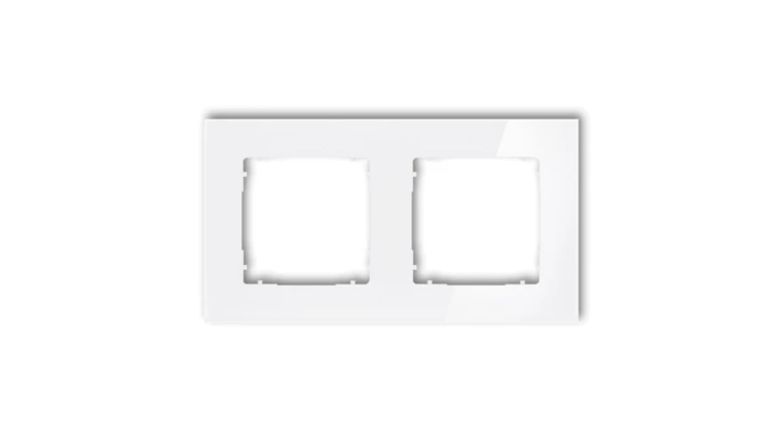 ICON Ramka uniwersalna podwójna kwadratowa - efekt szkła (ramka: biała spód: biały) 0-0-IRSK-2