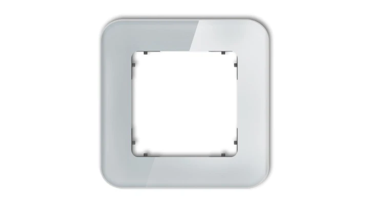 ICON Ramka uniwersalna pojedyncza zaokrąglona - efekt szkła (ramka: szara spód: grafitowy mat) 15-28-IRSZ-1