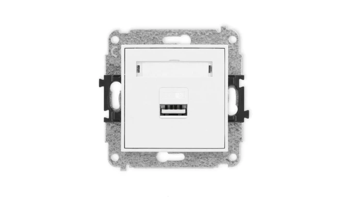 ICON Mechanizm ładowarki USB pojedynczej, 5V, 2A biały mat 25ICUSB-3