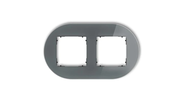 ICON Ramka uniwersalna podwójna okrągła - efekt szkła (ramka: grafitowa spód: czarny) 28-12-IRSO-2