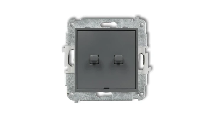 ICON Mechanizm łącznika jednobiegunowego ze schodowym styl amerykański (bez pikt.,osobne zasilanie) grafitowy mat 28IWPUS-10.21