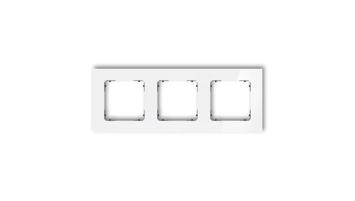 ICON Ramka uniwersalna potrójna kwadratowa - efekt szkła (ramka: biała spód: czarny) 0-12-IRSK-3