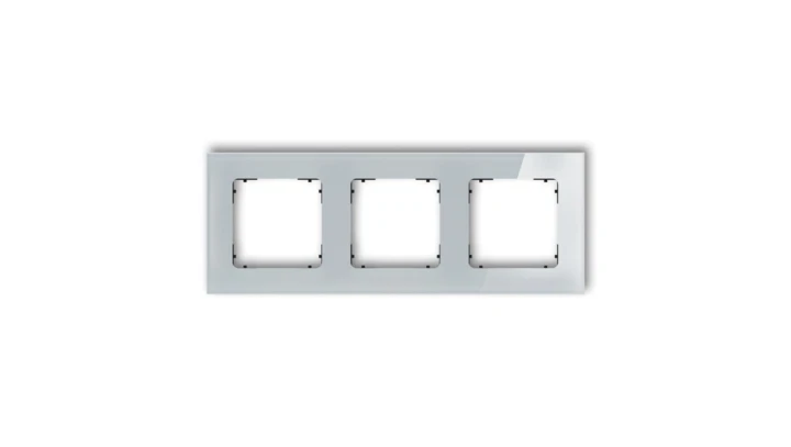 ICON Ramka uniwersalna potrójna kwadratowa - efekt szkła (ramka: szara spód: czarny) 15-12-IRSK-3