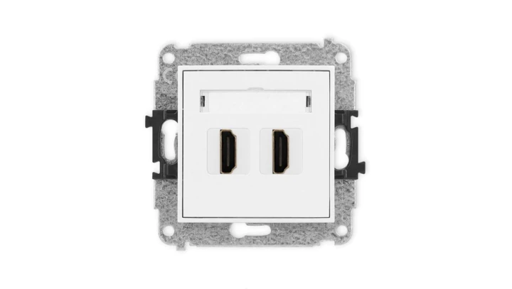 ICON Mechanizm gniazda podwójnego HDMI 2.0 biały mat 25IHDMI-4