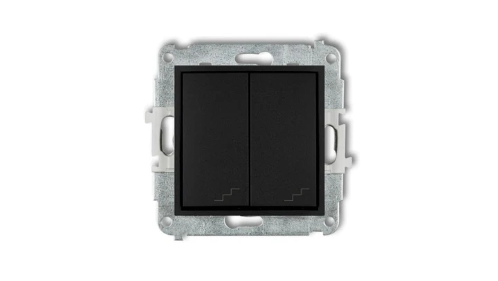 ICON Mechanizm łącznika podwójnego schodowego czarny mat 12IWP-33