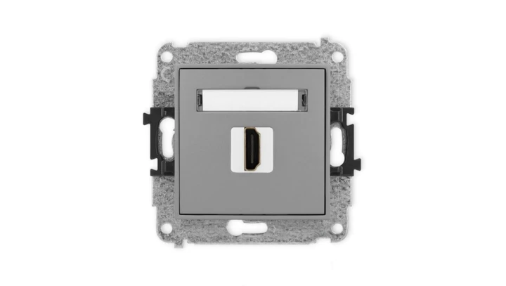 ICON Mechanizm gniazda pojedynczego HDMI 2.0 szary mat 27IHDMI-3