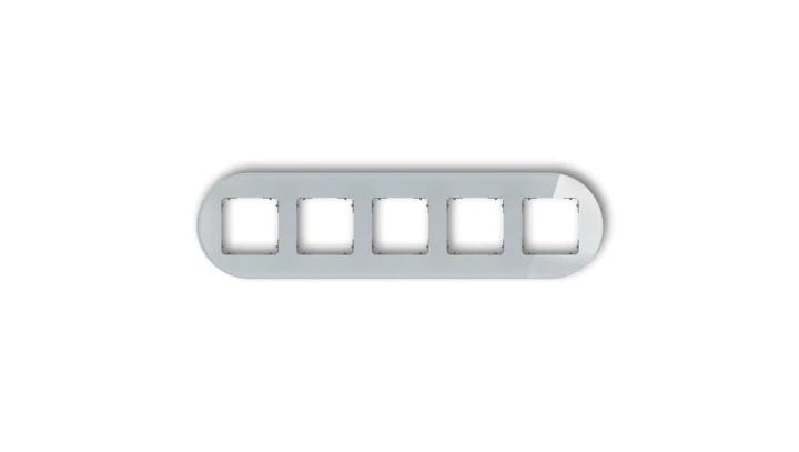 ICON Ramka uniwersalna pięciokrotna okrągła - efekt szkła (ramka: szara spód: grafitowy mat) 15-28-IRSO-5