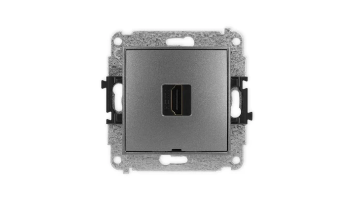 ICON Mechanizm gniazda pojedynczego HDMI 2.0, bez pola opisowego grafitowy 11IHDMIBO-3