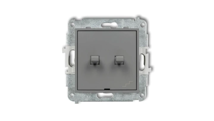 ICON Mechanizm łącznika jednobiegunowego ze schodowym (wspólne zasilanie) w stylu amerykańskim szary mat 27IWPUS-10.1