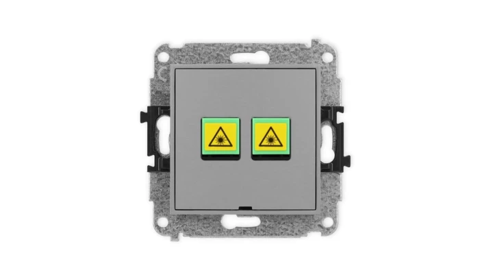 ICON Mechanizm gniazda światłowodowego/optycznego podwójnego, bez pola opisowego szary mat 27IGOPBO-2