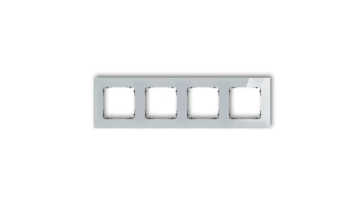 ICON Ramka uniwersalna poczwórna kwadratowa - efekt szkła (ramka: szara spód: czarny) 15-12-IRSK-4