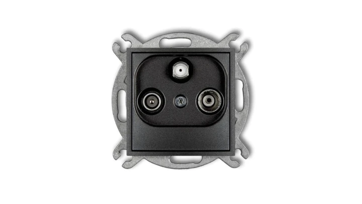 ICON Mechanizm gniazda abonenckiego RTV-SAT końcowego multimedialnego (Internet) grafitowy 11IGM